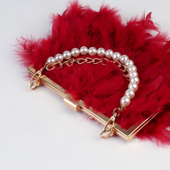 Цепочка для сумки, с жемчугом, d = 14 мм, 2,3 × 16 × 11,5 мм, 30 см, цвет золотой