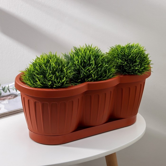 Ящик для цветов с поддоном «Гусеница», цвет МИКС Ящик для цветов с поддоном «Гусеница», цвет МИКС