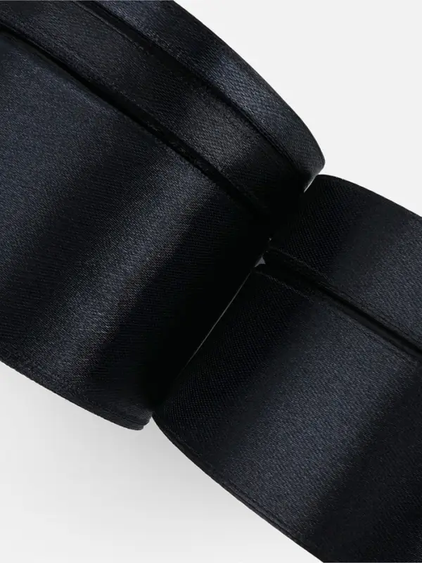 Атласная лента, набор 5 шт., 6/10/20/40/50 мм, 23&plusmn;1 м, чёрная №39