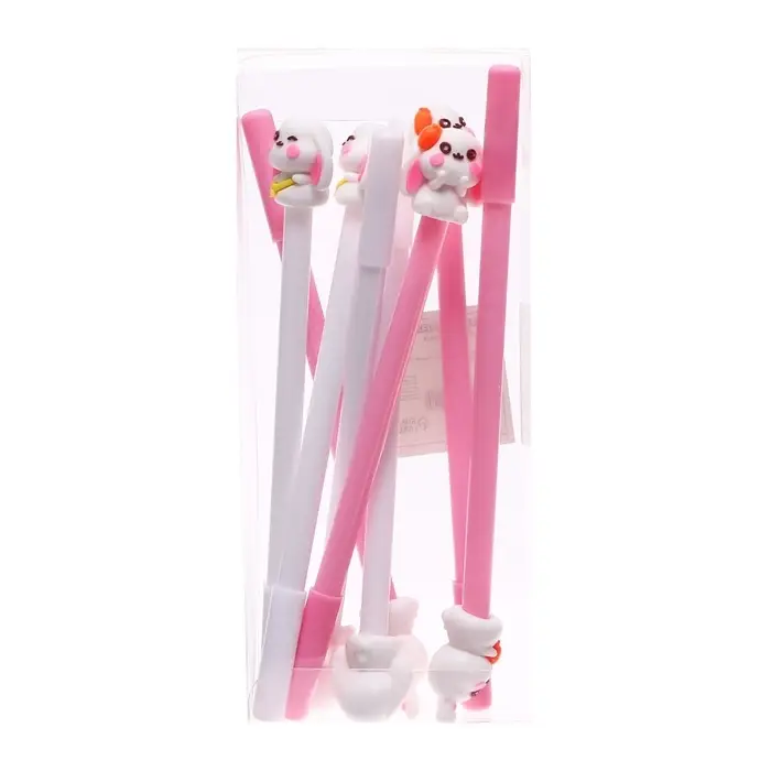 Ручка - прикол гелевая «Зайчики», синий стержень, МИКС