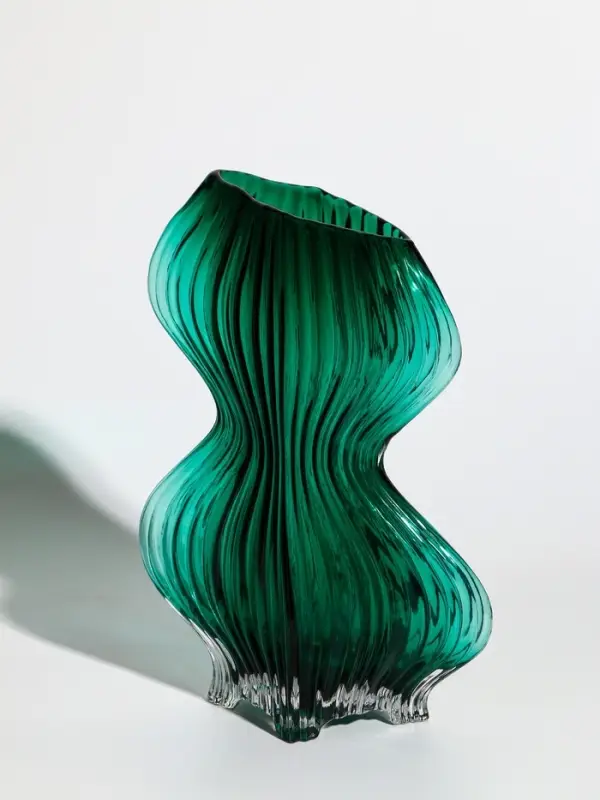 Ваза стекло настольная "Мэнди" 28,5х17 см, зелёный