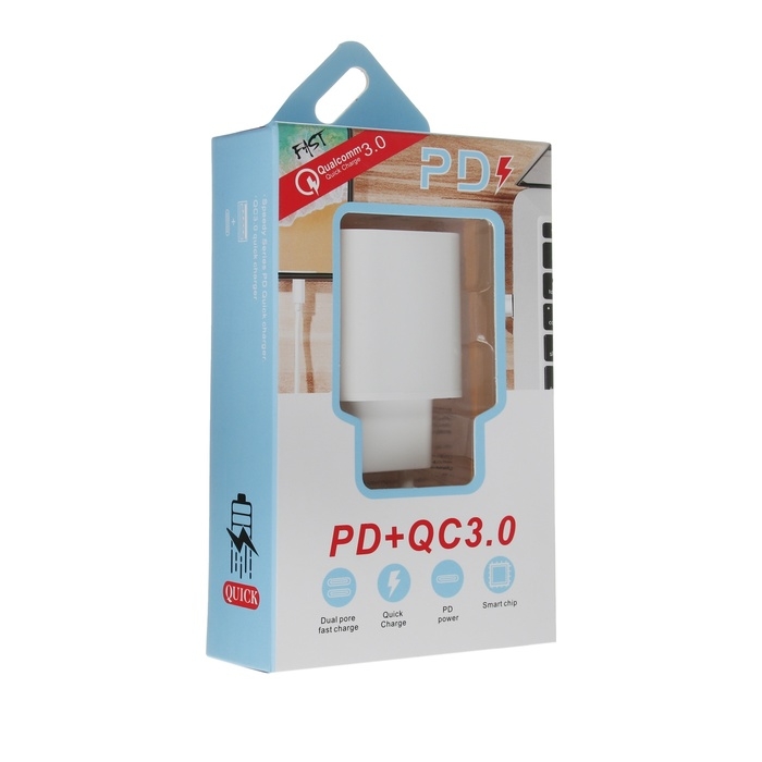 Сетевое зарядное устройство GQ-5, USB, Type-C, 3 A, 20 W, QC+PD, белое Сетевое зарядное устройство GQ-5, USB, Type-C, 3 A, 20 W, QC+PD, белое