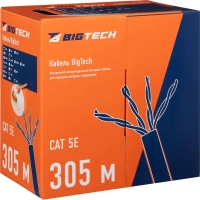 Кабель BigTech BT-CECR-015 CCA UTP 4 пары, кат.5e AWG24 LSZH 305м оранж