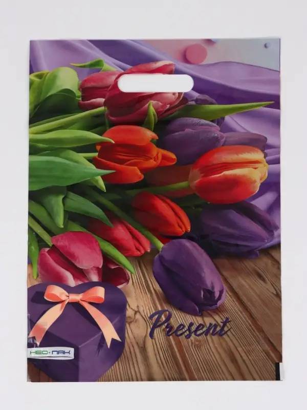 Пакет Пакет "Презент, полиэтиленовый с вырубной ручкой 30х40 см, 60 мкм