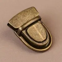 Застёжка для сумки, 4×3 см, цвет бронзовый