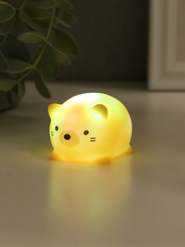 Ночник "Толстопуз" 2Вт LED LR44  желтый 6х5х4см