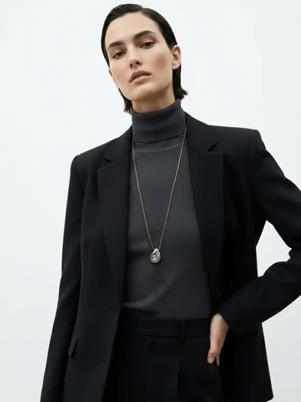 Кулон на цепочке &laquo;Ракушка&raquo;, 75 см, цвет серебро