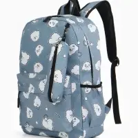 Рюкзак школьный &laquo;Мишки&raquo; для девочки, с пеналом, 3 кармана, 28&times;12&times;43 см, серый