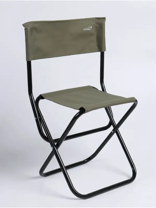Стул туристический складной ACTIWELL, 42&times;31&times;66.5 см, со спинкой, до 100 кг, МИКС