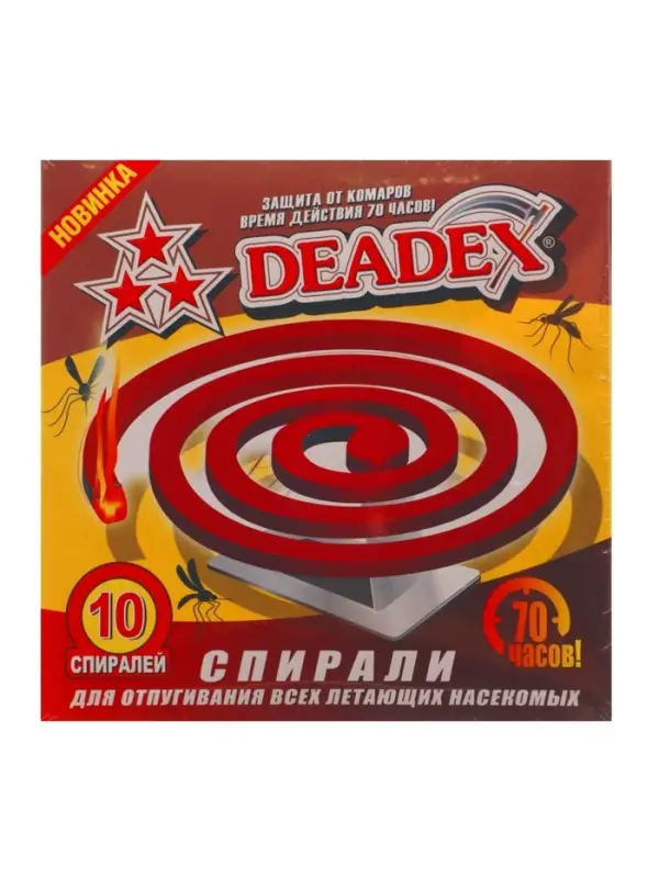 Спирали от комаров DEADEX, красные, 10 шт.
