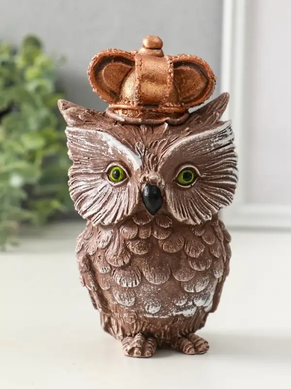 Фигура Фигура "Сова императорская" размер 15х8х6 см, гипс, коричневый