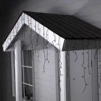 Гирлянда &laquo;Бахрома&raquo; 4&times;0.6 м, IP44, тёмная нить, 180 LED, свечение синее, мерцание белым, 220 В