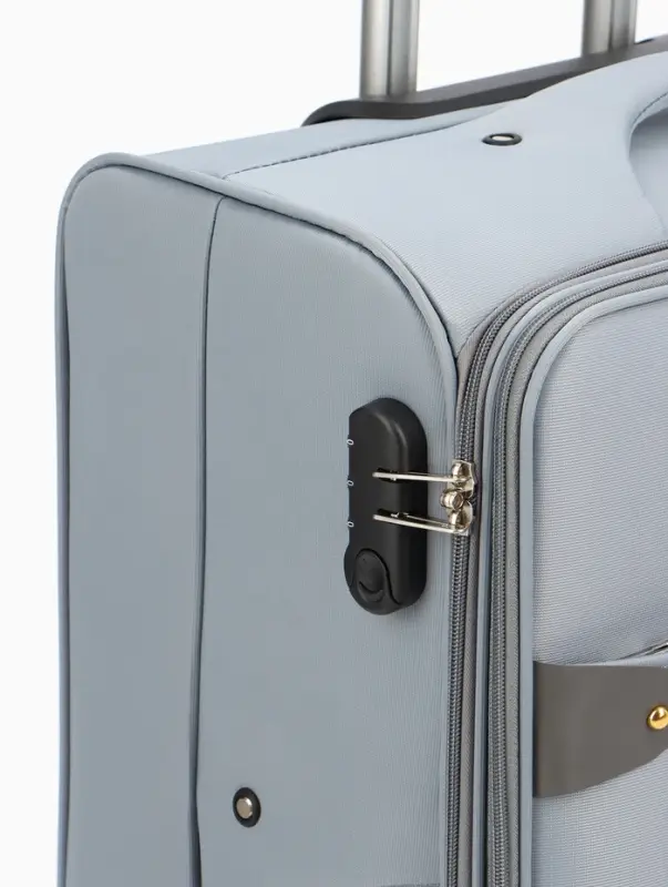 Чемодан на колёсах TEXTURA, кодовый замок, текстильный, с увеличением, 47&times;30&times;78 см, 28", серый