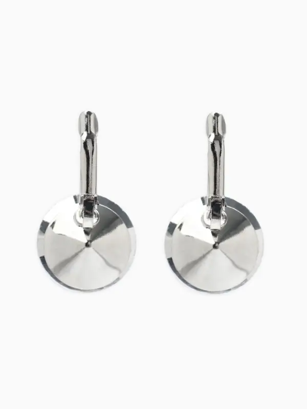 Серьги со стразами &laquo;Яркая классика&raquo;, разноцветный в серебре, d=1.6 см