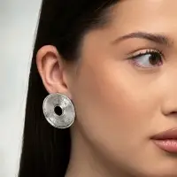 Серьги клипсы для ушей QF &laquo;Диск&raquo;, цвет серебро