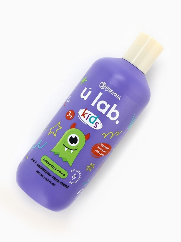 Детский шампунь-гель-пена 3в1 «Монстрики», 400 мл, аромат шипучая кола, ULAB Детский шампунь-гель-пена 3в1 «Монстрики», 400 мл, аромат шипучая кола, ULAB