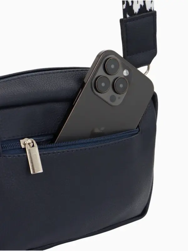 Сумка женская кросс-боди TEXTURA на молнии, 21&times;7&times;13 см, синяя