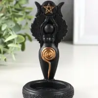 Подсвечник "Богиня Викка", 12х7 см, черный