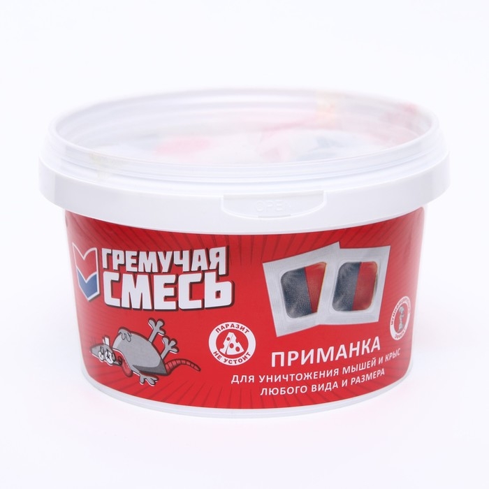 Тесто-брикеты от грызунов Тесто-брикеты от грызунов "Гремучая смесь", банка, 500 г