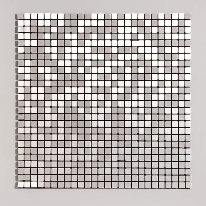 Панель ПВХ самоклеящаяся TAKE IT EASY &laquo;Мозаика клетка&raquo;, 300&times;300 мм, цвет серебристый