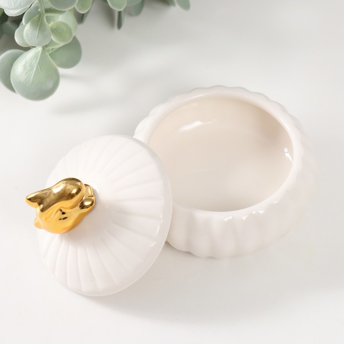 Шкатулка керамика Шкатулка керамика "Золотой кролик" МИКС 7,5х7,5х7 см