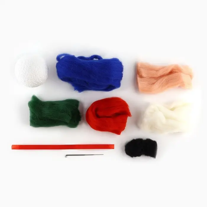 Ёлочный шар из шерсти на новый год &laquo;Дед Мороз&raquo;, d=7 см, новогодний набор для творчества