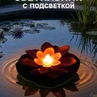 Садовый светильник для водоёмов &laquo;Лотос&raquo;, 10&times;13&times;15 см, на батарейке, фиолетовый