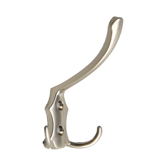 Крючок мебельный ТУНДРА TKT004, трехрожковый, матовый никель Крючок мебельный ТУНДРА TKT004, трехрожковый, матовый никель
