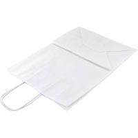 Пакет бумажный 260х150х350 мм, 80 гр/м2,с круч. ручками, белый, 200 шт/уп