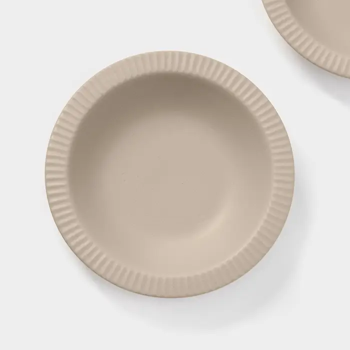 Тарелки Magistro Jarwah Lausanne, 550 мл, 21.3&times;4 см, глубокие, набор 2 шт., фарфор, бежевые