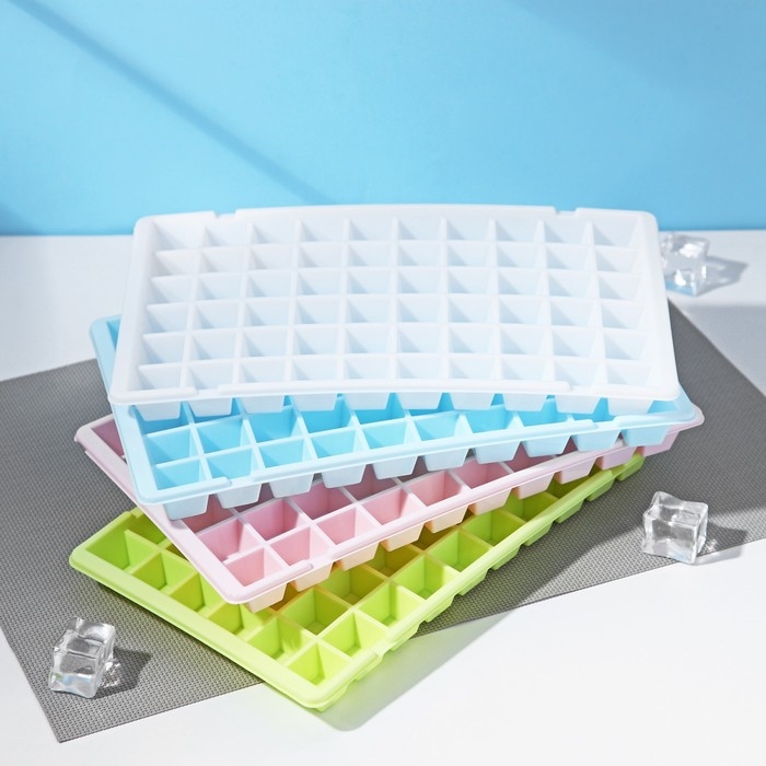 Форма для льда Доляна, 29×17,5×2,5 см, 60 ячеек, цвет МИКС Форма для льда Доляна, 29×17,5×2,5 см, 60 ячеек, цвет МИКС