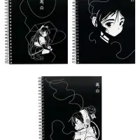 Компл тетр из 3шт 96л кл на гребне Аниме.ч/б Девочка, обл мел карт, офсет (10296901)