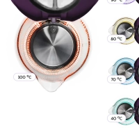 Чайник электрический стеклянный с подсветкой КТ-640 - 1.7 л