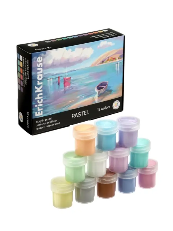 Акриловые краски ArtSpirit Pastel, 12 цветов