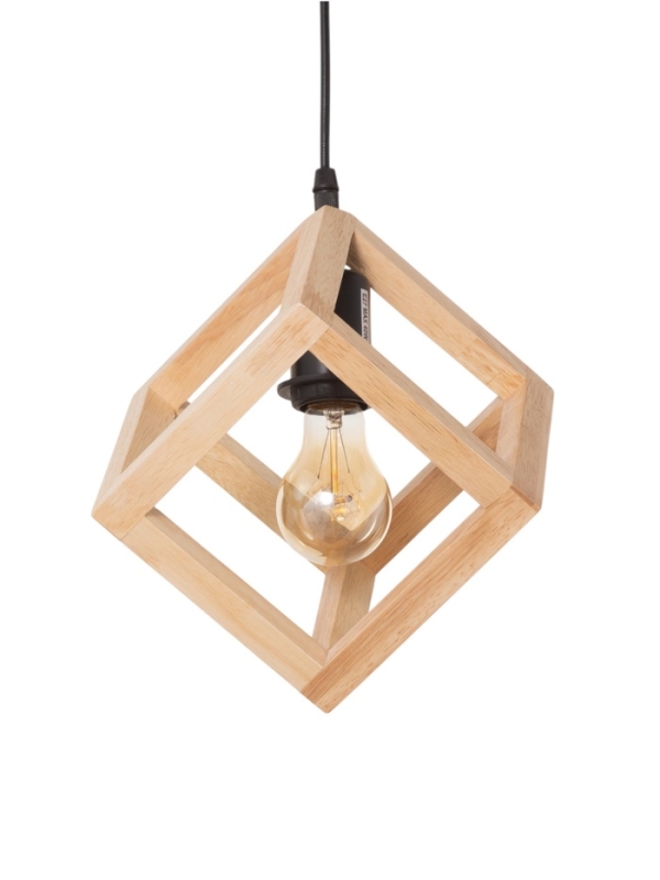 Светильник BayerLux ЭКО "Куб" 1х40Вт Е27 черный/коричневый 27х27х100см