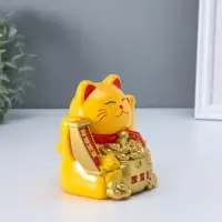 Маятник пластик от солнечной батареи "Кот Манэки-нэко с детками" 11,2х14,3х15,3 см