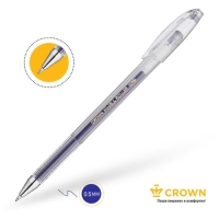 Ручка гелевая стандарт Crown HJR-500B, синяя, узел 0.5 мм