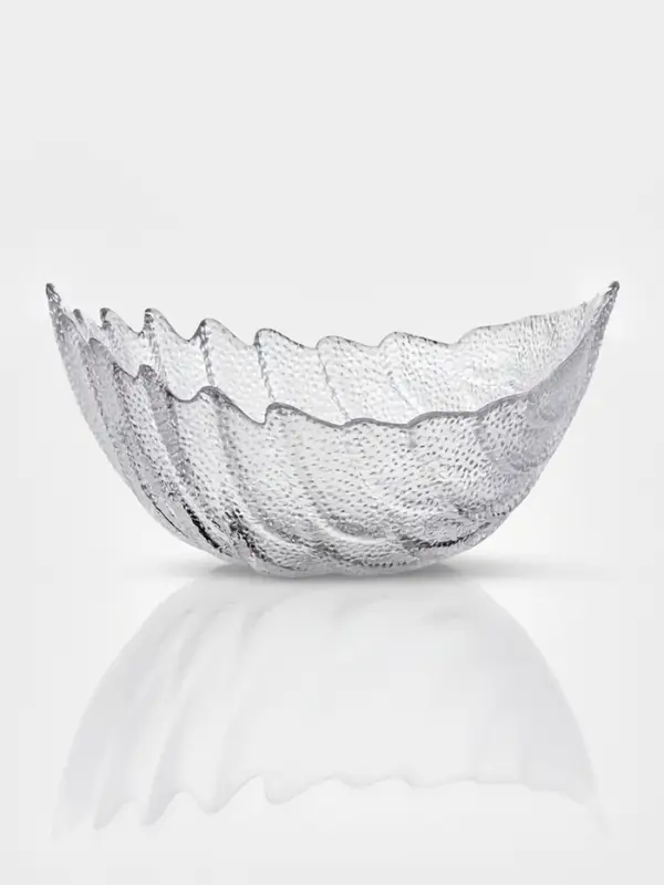 Набор салатников &laquo;Лист&raquo;, 3 шт., размер 1 шт.: 21.5&times;15.5&times;11 см, стекло, прозрачный