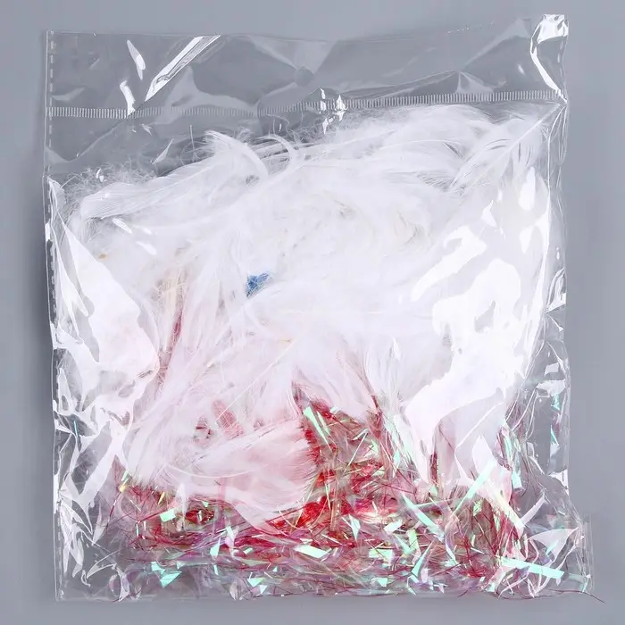 Набор для творчества и декора &laquo;Перья белые + наполнитель&raquo;, красный