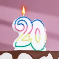 Свеча для торта «Цифра 20», 7.5 см