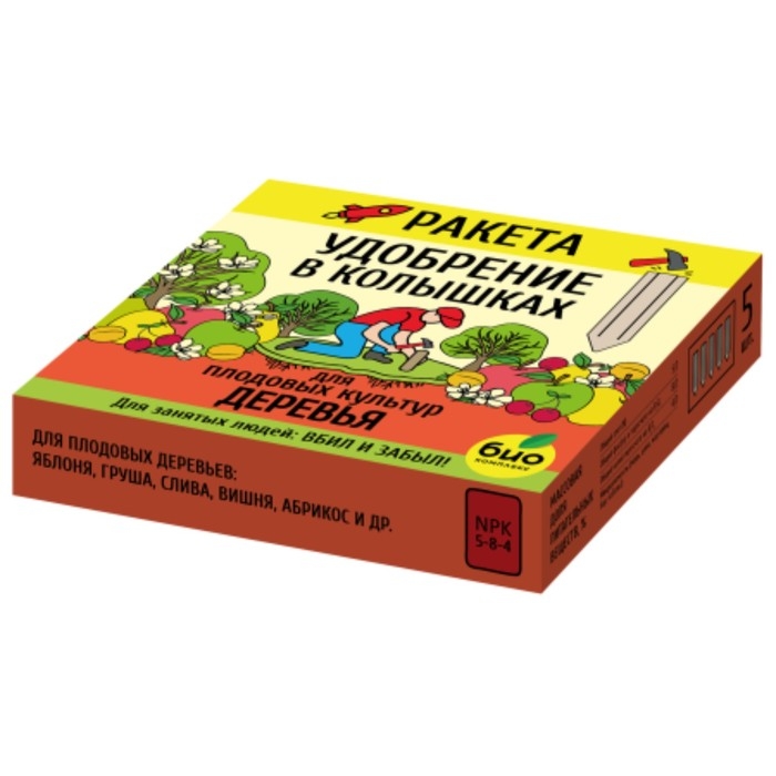 Удобрение в колышках  Удобрение в колышках "Ракета" для деревьев, 600 г