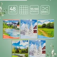 Тетрадь 48 листов в клетку, Calligrata &laquo;Времена года&raquo;, МИКС