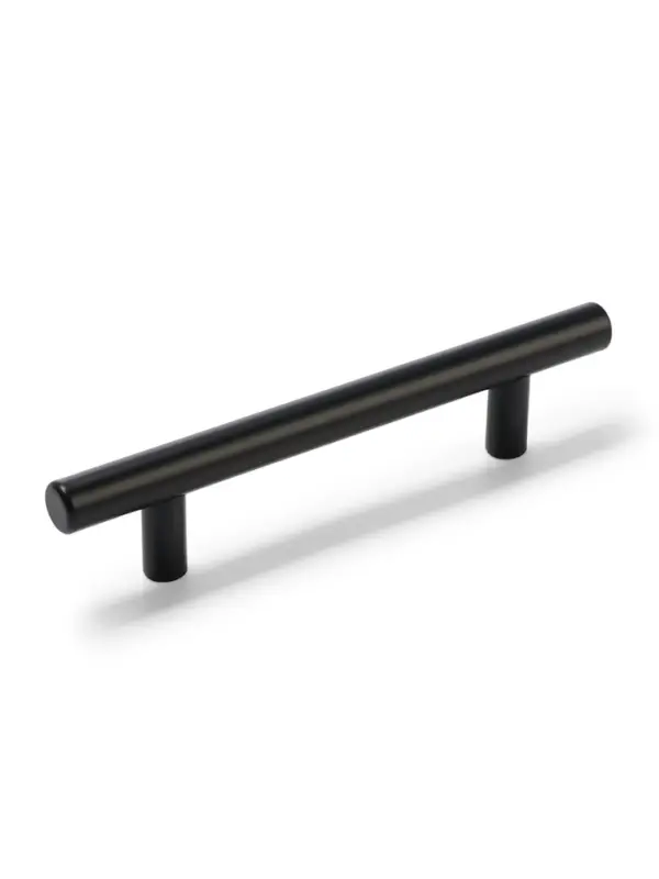 Ручка рейлинг ТУНДРА, облегчённая, d=12 мм, м/о 96/150 мм, внеш ножка, цвет черный