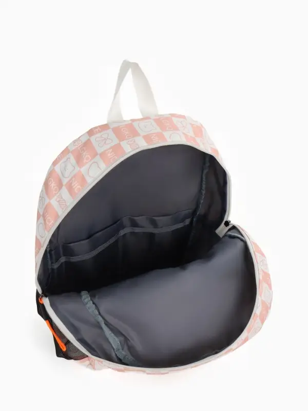 Рюкзак школьный на молнии, с карманами, в клетку, размер 30&times;14&times;43 см, розовый