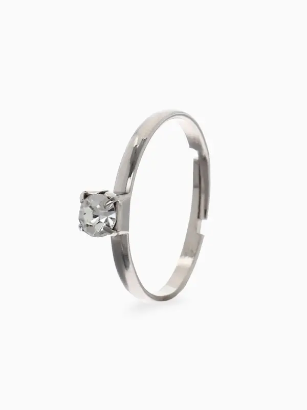 Кольцо &laquo;Выбражулька. Как у мамы&raquo;, кристалл 3 мм, белое в серебре, безразмерное