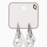 Серьги жемчуг "Капля борроко", цвет белый в серебре Серьги жемчуг "Капля борроко", цвет белый в серебре