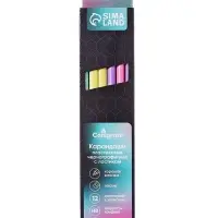 Набор карандашей чернографитных Calligrata. Pastel, 12 штук, HB, с ластиком, трёхгранный, пластиковый, МИКС