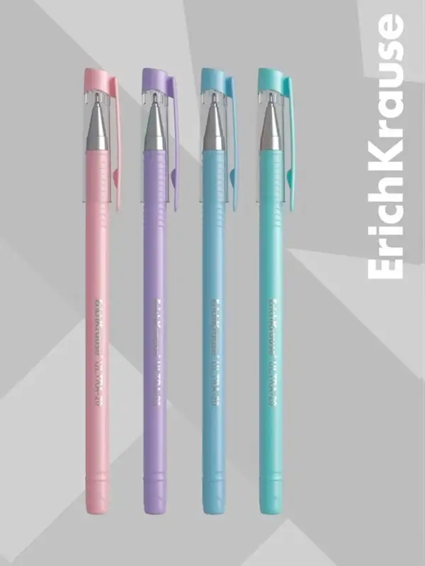 Ручка шариковая ErichKrause ULTRA-20 Stick Pastel, Super Glide, узел 0.7 мм, синяя