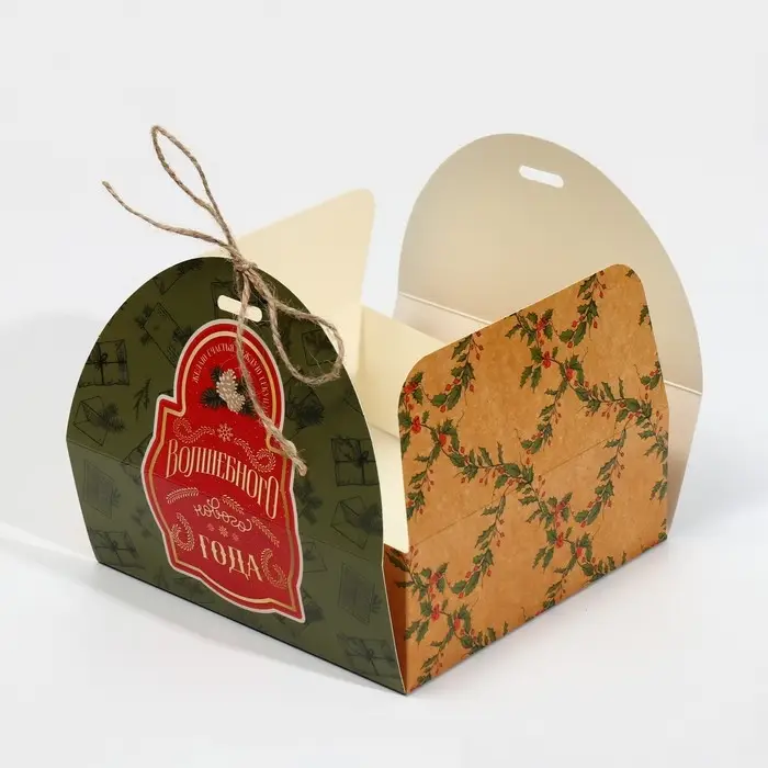 Коробка новогодняя складная «Новогодняя почта», 16 х 16 х 6 см, Новый год