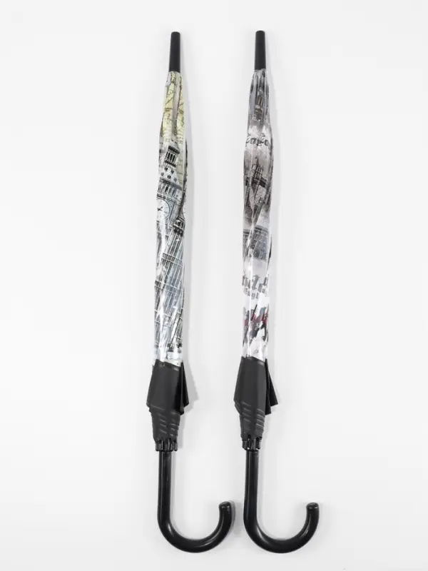 Зонт - трость полуавтоматический &laquo;Города&raquo;, 8 спиц, R=40/60 см, d=80 см, рисунок МИКС